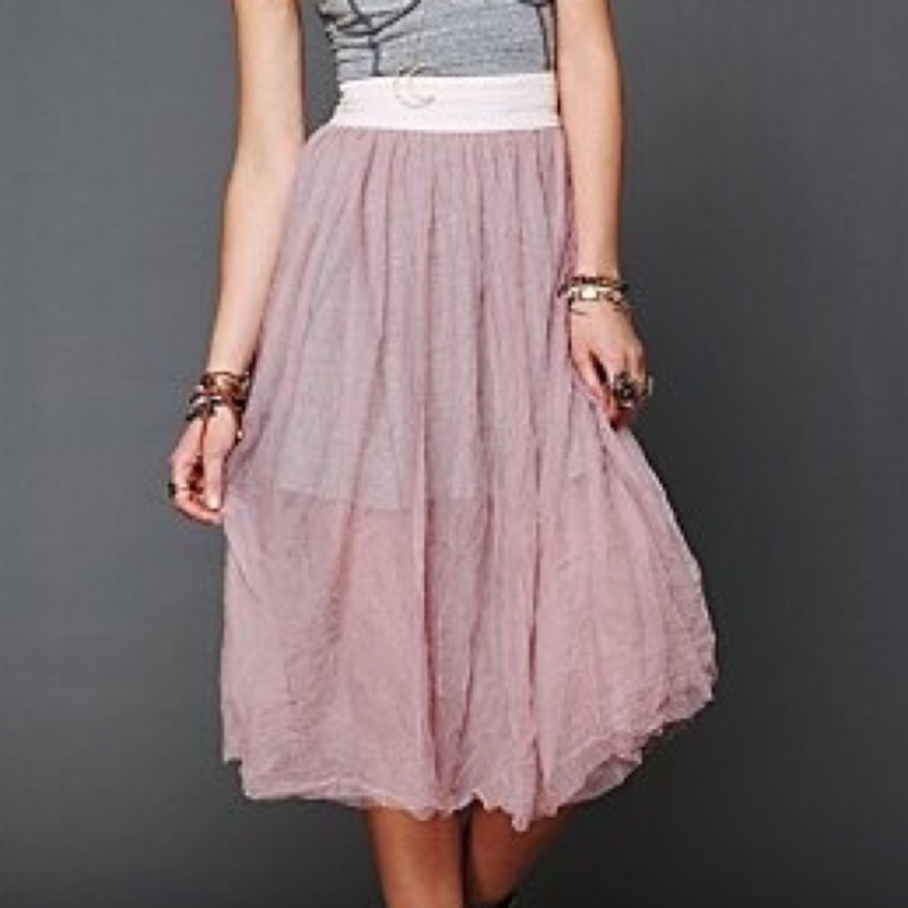 Free People Raw Tulle Skirt